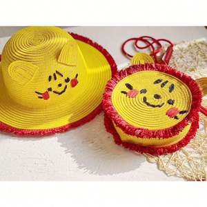 Nuevo Conjunto de Sombreros de Paja Ecológicos para Niñas Pequeñas, Diseño de Ganchillo, para Viajes al Aire Libre, Sombrero de Verano 2020 - Product Image 4