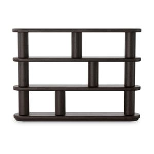 Simple Modern Column Design Home Use Commodity Shelf Rack <b>Solid</b> <b>Wood</b> Freestanding Wide <b>Bookcase</b> - Product Image 2