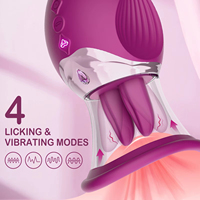 Rosen-Saugvibrator für Frauen 4-in-1 Stoßender Dildo G-Punkt Brustwarzen-Sauger Klitoris-Stimulator Vibrierendes Ei Erotik-Spielzeug