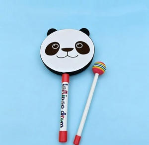 Cute Panda 6-Inch Hand <b>Drum</b> Toy with Plastic Stick Educational Musical Toy for Kids Wholesale Orff Musical Percussion Instrument - Product Image 2