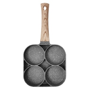 Sartén para Huevos de Aleación de Aluminio Cuadrada con Cuatro Orificios Compatible con Inducción y Mango de Madera, Capacidad de 1-2L para el Desayuno - Product Image 3