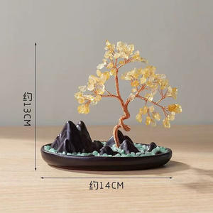 Árbol de la riqueza de rocalla de cristal de citrino y amatista Natura, regalo de decoración de oficina. Se pueden personalizar varios colores de cristal - Product Image 5