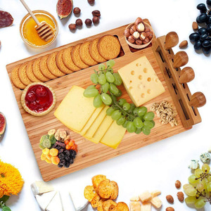 Cheese Board Set Wooden Multi Functional Cutting Board With Cheese Tools For Serving And Kitchen Use - Product Image 3