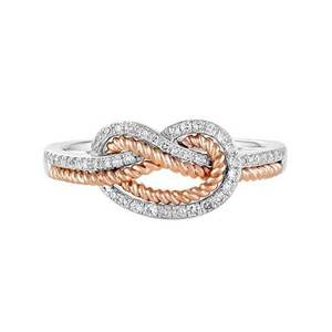 Anello Intrecciato a Cuore per Donne, Bicolore, Elegante, Regolabile, in Lega, Gioiello Romantico, Idea Regalo - Product Image 6