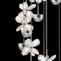 Lustre d'escalier moderne VH LED en cristal en spirale en acier inoxydable, luminaire suspendu en cristal pour villa