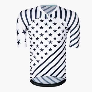 Maillot de cyclisme à manches courtes, coupe-vent, respirant, à séchage rapide, avec motif étoiles et rayures, élégant, pour cycliste - Product Image 2