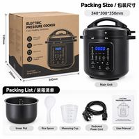 Panci Masak Multifungsi Pintar 6L 1000W, Slow Cooker, Peralatan Dapur Rumah Tangga, Panci Tekan Listrik Digital