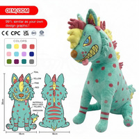 Fabricant de jouets en peluche personnalisés OEM/ODM – Porte-clés en peluche sur mesure, monstre tacheté hautement réducteur, inspiré des jeux de société
