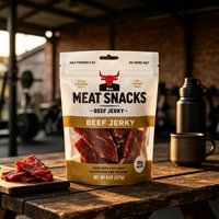 Sachet Doypack Personnalisé pour Bœuf Séché, Refermable avec Fermeture Éclair, Fenêtre Transparente, Trou de Suspension, Haute Barrière, Qualité Alimentaire, pour Viande et Snacks