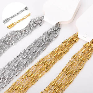 18K PVD Gold & <b>Silver</b> Stainless Steel Beaded Satellite, <b>Box</b> & Rolo <b>Chains</b> | Hypoallergenic, Waterproof Jewelry Making Supplies - Product Image 5