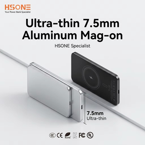 Batterie externe universelle ultra-mince 2-en-1 Li-Polymère 10000 mAh, station d'alimentation en alliage d'aluminium, charge rapide 20W, type sans fil - Product Image 5