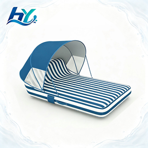 Flotador Inflable de PVC y Tela para Piscina, Personalizable, con Toldo, para Dos Personas, con Logotipo - Product Image 1