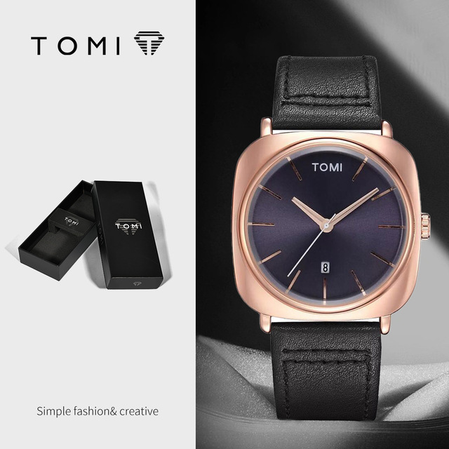 TOMI T084 Temi Acrylic Two Pin Eco-Friendly Semi Fashionable Minimalist Watch for Men Women Creative Harajuku Style Quartz Watch