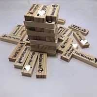 Cadeaux de Saint-Valentin Date Night Game Naughty Block Tumbling Tower Game Bondage Slave Game for Fun Adult Products for Men and Women