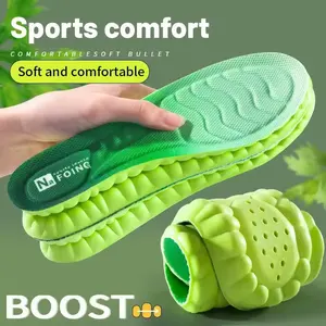 4D Cloud Technology Sports Shoes Insoles Soft Breathable Shock Absorption Cushion Orthopedic Care PU Insole For Shoes