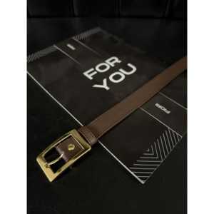 Fiori Square Buckle Thin Women's Belt Casual PU Leather Dress Trouser Shirt Jacket Belt <b>Copper</b> Buckle Standard Fit - Product Image 3