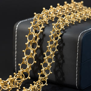 Bracciale a Catena Intrecciata Audace a Lanterna da 15mm Set di Gioielli Massicci da 19mm Collana da Uomo in Acciaio Inossidabile e Oro 18K di Nuova Moda per Donna - Product Image 3