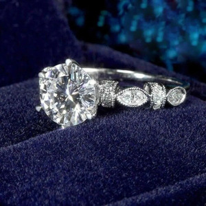 Anillo Clásico de Seis Puntas para Mujer, Estilo Brillante, Anillo de Promesa, Joyería Nupcial para Boda - Product Image 2