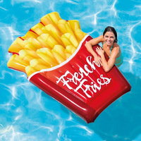 Flotteur de piscine gonflable personnalisé pour frites-Chaise longue gonflable amusante pour la piscine, la plage ou la fête