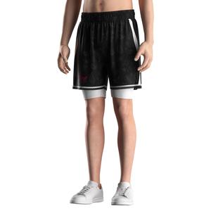 Pantalones Cortos de Baloncesto 2 en 1 de Doble Capa, Compresión, Secado Rápido, Capa Base de Malla, Capa Exterior, No Se Necesita Ropa Interior Adicional - Product Image 2