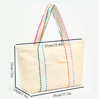 Sac Fourre-Tout Personnalisé en Toile de Coton avec Logo sur Mesure, Sac à Main de Créateur pour Femme, Sac de Voyage Orné, Sac à Bandoulière Élégant pour Dames, Sac de Plage Tendance
