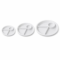 Assiette ronde en mélamine à 4 compartiments, plateau de service sectionnel imprimé de fleurs sauvages roses, assiette à dîner incassable sans BPA