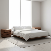 Table de chevet moderne rotative à trois niveaux en noyer, faite à la main, avec 3 tiroirs, qualité E1, pour chambre à coucher, salon et hôtel
