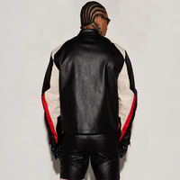 Blouson Bomber en Cuir pour Homme Personnalisé OEM ODM avec Logo, Style Motard de Course, Fermeture Éclair, Patch Brodé, Blouson Court en Cuir pour Moto