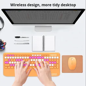 <strong>Wireless</strong> 2.4G <strong>Keyboard</strong> and <strong>Mouse</strong> Set <strong>with</strong> Colorful Thin Cable and Handrest <strong>Keyboard</strong> - Product Image 3
