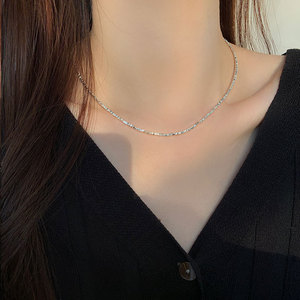 Collar de Plata de Ley 925 para Mujer, Diseño de Nicho, Sensación de Alta Gama, Hecho a Mano con Cuentas, Plata Irregular Ligera para Bodas - Product Image 5