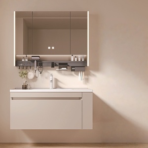 New bathroom cabinet combination ceramic integrated basin multi-functional <b>mirror</b> cabinet wash basin - Product Image 1