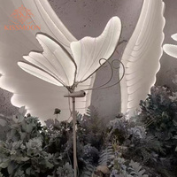 Éclairage paysager extérieur LED dynamique en forme de grand papillon, résistant à la pluie, pour mariage et fête, vente en gros
