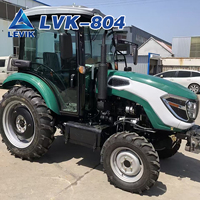 Tracteur agricole 4x4 de 80 CV pour le marché chinois, avec attelage 3 points pour le labour des champs et la culture du riz