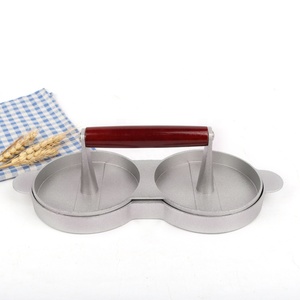 Alat Press <span class=keywords><strong>Burger</strong></span> Manual Baja Tahan Karat Berkualitas Tinggi dengan Polesan Cermin Anti Lengket Ramah Lingkungan Desain Perak - Product Image 3
