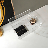 Cette boîte de rangement coulissante en acrylique transparente est idéale pour organiser les fournitures de bureau et les cosmétiques. Comprend une conception anti-poussière.