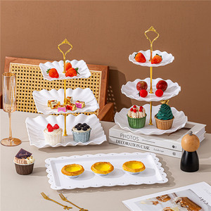 Juego de 10 Platos de Plástico para Frutas, Postres, Bocadillos y Pasteles, Soporte de Exhibición para Decoración de Hogar, Bodas y Fiestas de Cumpleaños, Venta al Por Mayor - Product Image 6