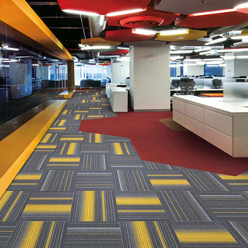 Modern Eco-friendly Office Carpet Tiles 50x50 cm Luxury Hotel Polypropylene PP fire retardant flooring Carpet Tiles PVC backing