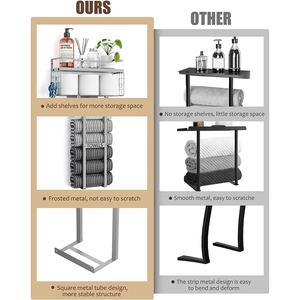 Juego de Accesorios Sanitarios <span class=keywords><strong>para</strong></span> Baño, Toallero Vertical, Soporte <span class=keywords><strong>para</strong></span> Colgar <span class=keywords><strong>Toallas</strong></span>, Toallero de Pared <span class=keywords><strong>para</strong></span> Baño - Product Image 2