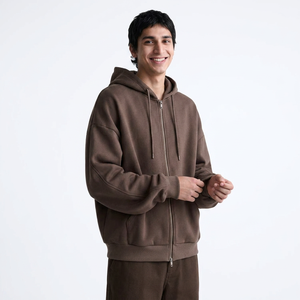 Sweats à capuche personnalisés pour hommes avec fermeture éclair sweat à capuche oversize impression bouffante logo streetwear sweats à capuche à double fermeture éclair pour hommes - Product Image 1