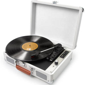 Tocadiscos portátil tipo maleta con altavoces incorporados, Bluetooth, USB, estilo retro, directo de fábrica, ideal para regalo o fiestas en casa. - Product Image 4