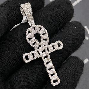 High End VVS Moissanite Diamond Chapado en oro 925 Sterling Silver Hip Hop Ankh Colgante Lujo Iced Out Joyería de moda de la India - Product Image 5