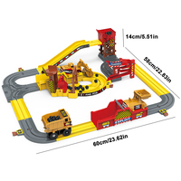 Juego de Pistas de Carreras de Coches de Slot DIY de Ingeniería Eléctrica STEM, Juguetes de Mini Camiones Volquete, Set de Juego de Vehículos de Construcción, Juguetes de Slot