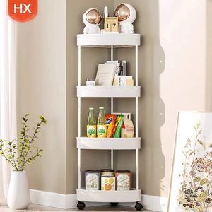 Étagère de rangement pour épices et légumes à 4 niveaux avec roulettes Supports de rangement amovibles en plastique pour toilettes - Product Image 4