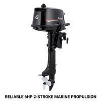 Fournisseur leader, nouveau moteur hors-bord à essence 6 HP, 2 temps, 2 cylindres, refroidi par eau, moteur marin, performances fiables, pour bateau pneumatique