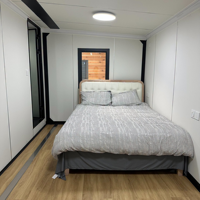 Maison modulaire préfabriquée entièrement meublée en acier, 2 chambres, 1 salle de bain, installation facile, maison conteneur extensible pour mini-maison