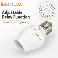 Contrôleur de lumière à base E27/E26 avec temporisation et interrupteur automatique 110-240V AC, en plastique, garantie 2 ans