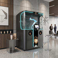 Mesin Penjual Kopi Otomatis AI Robot Barista Pembuat Espresso Layar Sentuh 7 Inci SDK Pembersihan Otomatis Manajemen Cloud