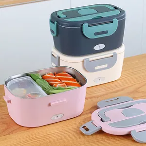 Food Container Storage Box with Lid Multifunction Stainless Steel Electric Food Warmer Lunch Box Rectangle Cooking Tool Sets