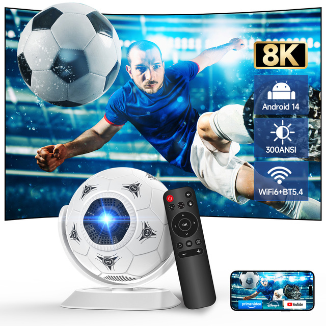 For HY300F Projector LED LCD Android14 Wifi6 Fully Automatic Keystone Correction 8K Support Home Theater Presentation