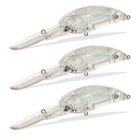 Leurre de pêche transparent en plastique vierge de 15 cm, 38,6 g, avec laser interne, pour plongée ultra profonde, type crankbait, avec longue lèvre de plongée